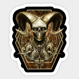 ORNAMENTAL SKULL HORN EVIL Sticker